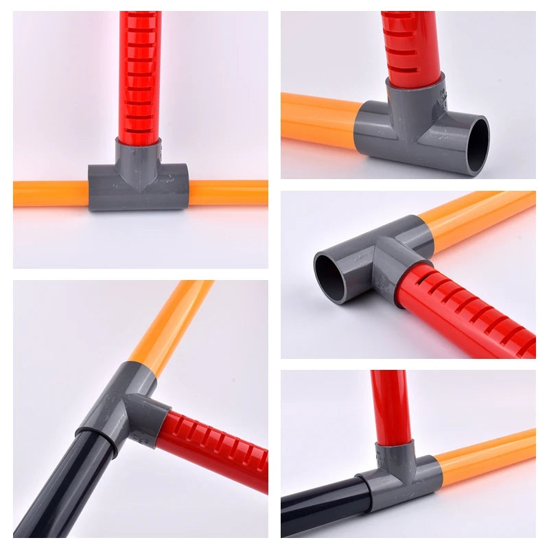 Color: Silver, Diameter: 1/4'' - 2~20pcs Inner Dia 20~63mm Pvc Pipe Tee Connector Home Garden Irrigation Aquarium Fish Tank Tube Watering Adapter Fittings Joint