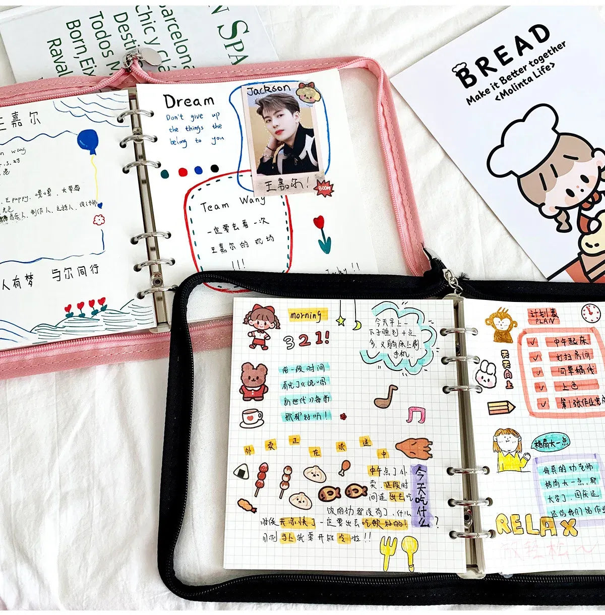 Color: Blue, Size: A6 - New Arrival 2023 Cute A5/a6 My Journal Agenda Notebook & Diy Photocard Binder Organizer Gift Book School Stationery