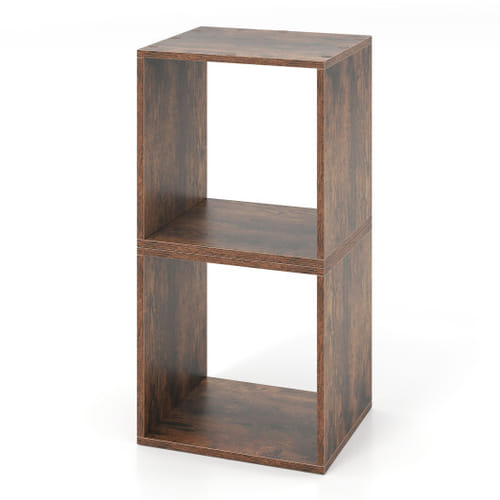 Cube Storage Organizer Set Of 2 For Living Room Bedroom Study-rustic Brown - Color: Rustic Brown