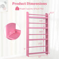4-tier Bookshelf Organizer For Toys And Books With Basswood Crossbar-pink - Color: Pink