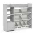 4-tier Kids Bookshelf And Toy Storage Rack With 8 Toy Organizer Bins-grey - Color: Gray