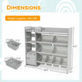 4-tier Kids Bookshelf And Toy Storage Rack With 8 Toy Organizer Bins-grey - Color: Gray