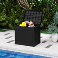 25 Gallon Outdoor Storage Box With Rattan Patterns-black - Color: Black