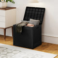 25 Gallon Outdoor Storage Box With Rattan Patterns-black - Color: Black