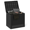 25 Gallon Outdoor Storage Box With Rattan Patterns-black - Color: Black