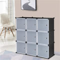 Us 1 Set Of Storage Organizer Diy 9-cube Storage Shelving With Doors For Bedroom Living Room White Door Black Body