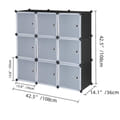 Us 1 Set Of Storage Organizer Diy 9-cube Storage Shelving With Doors For Bedroom Living Room White Door Black Body