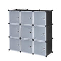 Us 1 Set Of Storage Organizer Diy 9-cube Storage Shelving With Doors For Bedroom Living Room White Door Black Body