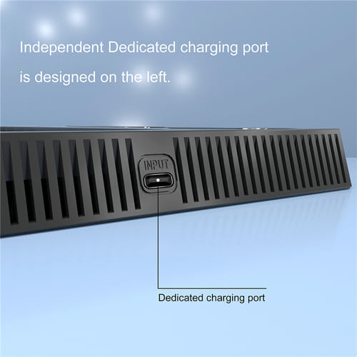 Multi-function Vertical Stand With Charging Station Cooling Fan Gamepad Heat Dissipation Charger Compatible For Ps5 Console Gaming Accessory Black