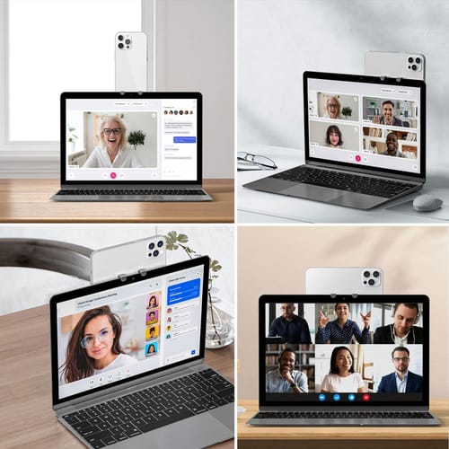 Continuity Camera Mount Compatible For Mac Book Air Laptop Phone Holder Webcam Stand Compatible For Iphone Blue