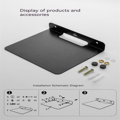 Wall Mounting Speaker Stand Storage Display Shelf Load-bearing Audio Bracket For Home Diy Decoration Black