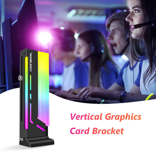 Coolmoon Gh2 Graphics Card Bracket Vertical Supporting Computer Accessory Graphics Card Brace Holder With Argb Lights Black