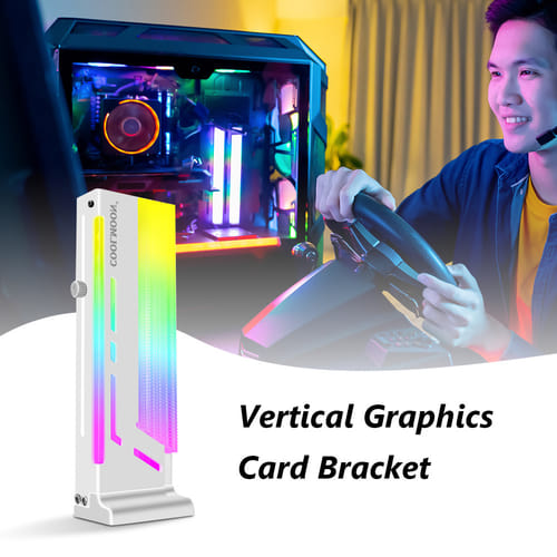 Coolmoon Gh2 Graphics Card Bracket Vertical Supporting Computer Accessory Graphics Card Brace Holder With Argb Lights Black
