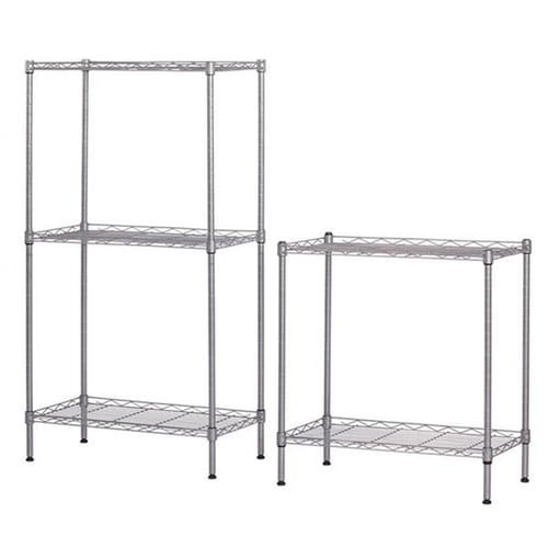 Us Metal Storage Shelf Standing Rack Organization For Kitchen Microwave Oven Rack Silver