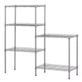 Us Metal Storage Shelf Standing Rack Organization For Kitchen Microwave Oven Rack Silver