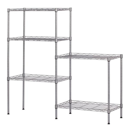 Us Metal Storage Shelf Standing Rack Organization For Kitchen Microwave Oven Rack Silver