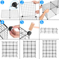 Us Diy 20-cube Storage Rack Organizer Wire Mesh Storage Shelves Bookshelf Black