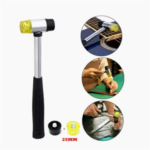 Professional Roll Pin Punch Tools Set With Hammer Woodworking Removing Repair Tools With Storage Pouch Pin Punch + 25mm Rubber Double-sided Hammer + Two Accessory Heads