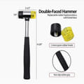 Professional Roll Pin Punch Tools Set With Hammer Woodworking Removing Repair Tools With Storage Pouch Pin Punch + 25mm Rubber Double-sided Hammer + Two Accessory Heads