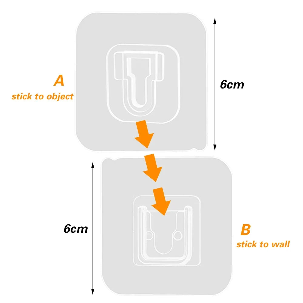 Color: Dark Gray - Double-sided Adhesive Wall Hooks Hanger Strong Transparent Suction Cup Sucker Hooks Kitchen Bathroom Storage Plug Socket Holders