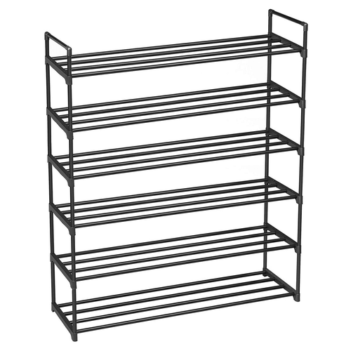 6 Tiers Shoe Rack Shoe Tower Shelf Storage Organizer For Bedroom, Entryway, Hallway, And Closet Black Color