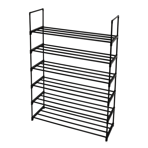 6 Tiers Shoe Rack Shoe Tower Shelf Storage Organizer For Bedroom, Entryway, Hallway, And Closet Black Color
