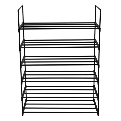 6 Tiers Shoe Rack Shoe Tower Shelf Storage Organizer For Bedroom, Entryway, Hallway, And Closet Black Color
