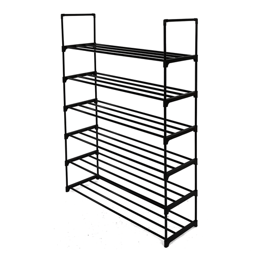 6 Tiers Shoe Rack Shoe Tower Shelf Storage Organizer For Bedroom, Entryway, Hallway, And Closet Black Color