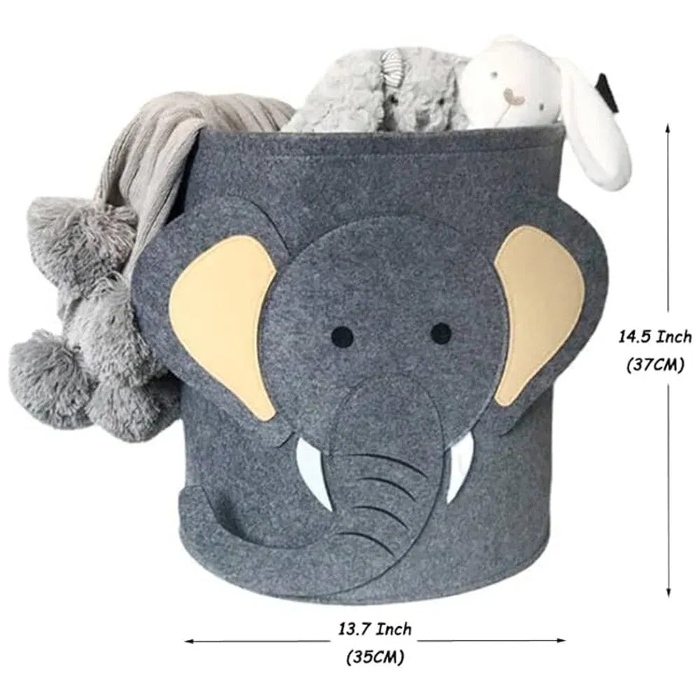 Color: Dark Khaki - Cartoon Storage Basket Washable Dirty Clothes Basket Foldable Children's Toy Clothes Storage Bucket Home Storage Laundry Basket