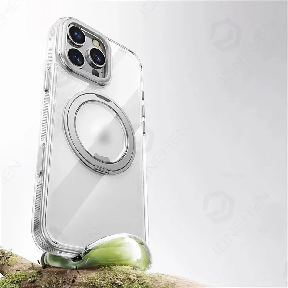 Color: Blue, Material: Pvc - 360?° Rotation Ring Stand Magnetic Case For Iphone 13 14 15 16 17 Pro Max 16e Matte Military Shockproof Armor Cover For Magsafe