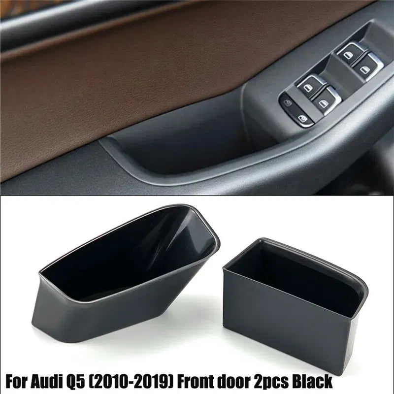 2pcs/set Car Styling Accessories Armrest Box Door Handle Storage Glove Box Console Phone Holder Case For Audi A4 B8 A5 S5 Q5