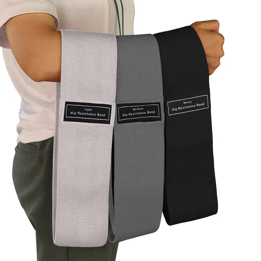 Color: Green - Fabric Resistance Hip Booty Bands Glute Thigh Elastic Workout Bands Squat Circle Stretch Fitness Strips Loops Yoga Gym Equipment