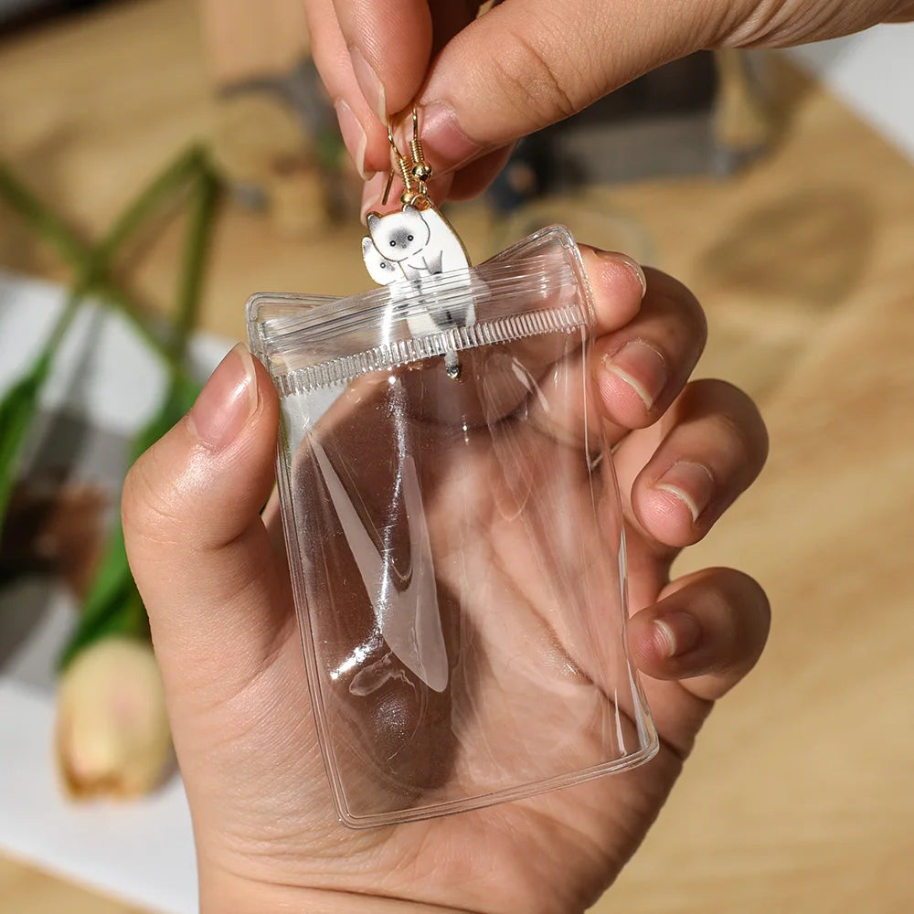 Size: Xl, Color: Green - 100/10pcs Pvc Jewelry Package Bags Thicken Self Sealing Pouches Anti-oxidation Earring Necklace Clear Organizer Bag Reusable
