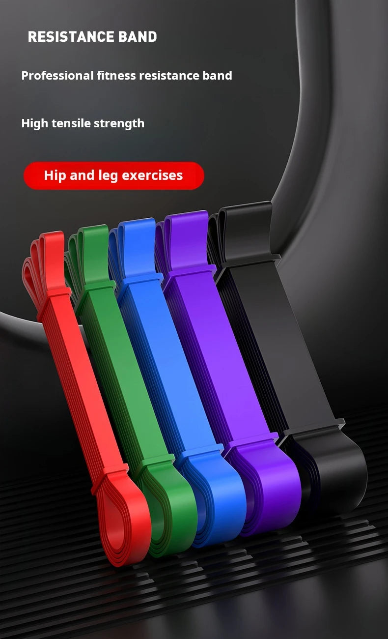 Color: White - 1/5pcs Tpe Elastic Band Resistance Strength Training Sports Fitness Latex Pull-up Ension Thick Circle Yoga Multi-functional Hip
