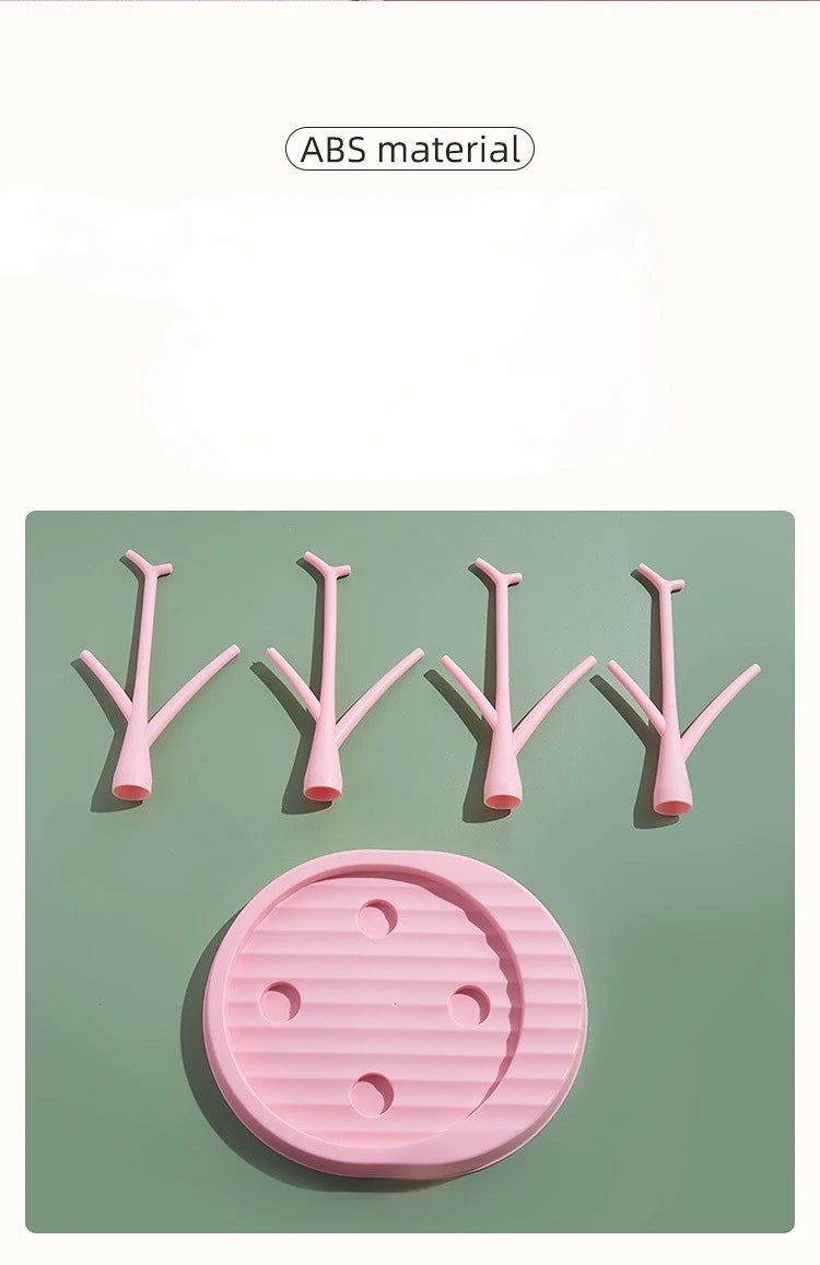 Color: Green - Baby Bottle Holder Cleaning Dryer Drainer Removable Baby Bottle Drying Rack Storage Rack Tree Shape Rack For Babies Bottles Item