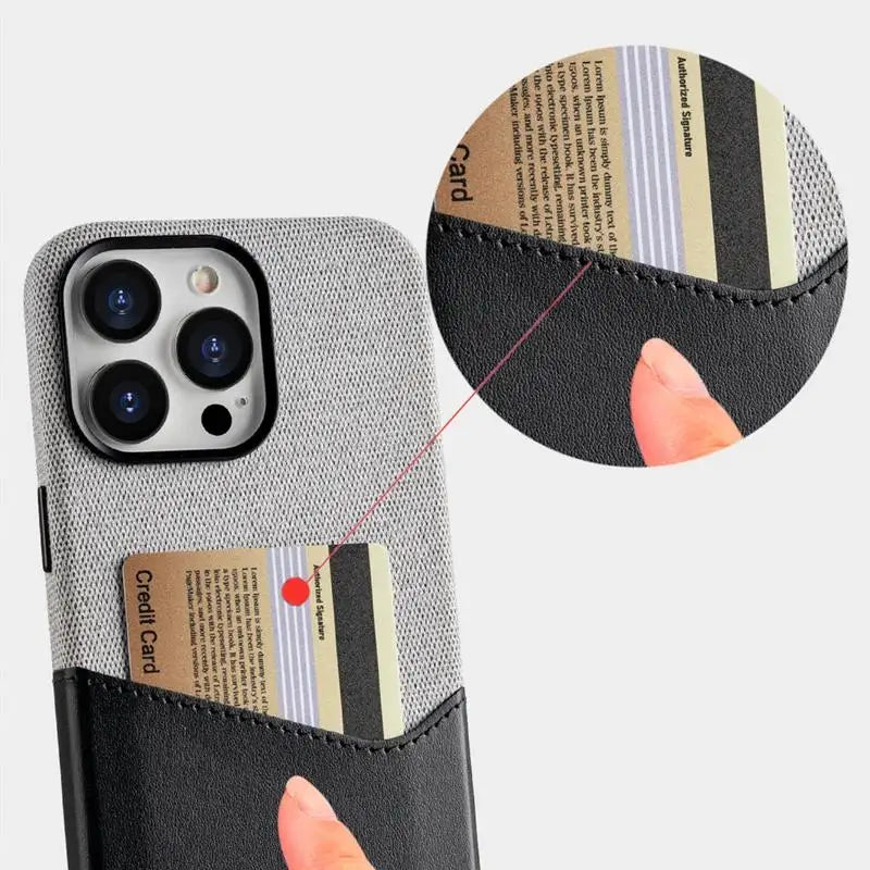 Color: Orange, Material: Silicon - Card Holder Magsafe Leather Phone Case For Iphone 15 14pro Max 13 14 Pro 12 Pocket Wireless Charging Alloy Lens Hit Color Cover