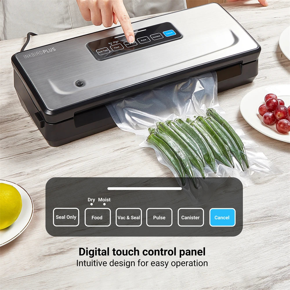 Color: Red, Ships From: China - Inkbird Ink-vs02 Vacuum Sealer Packaging Machine For Food Storage Household Vacuum Food Packer Sous Vide Vacuum Bag Rolls