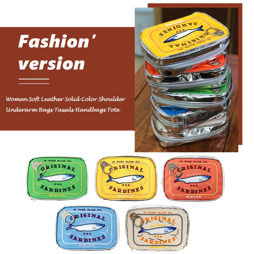 Color: Gray - Canned Sardines Style Bath Travel Bag Cute Toiletry Bag Creative Fashion Women Cosmetic Bag Multi-function For Weekend Vacation