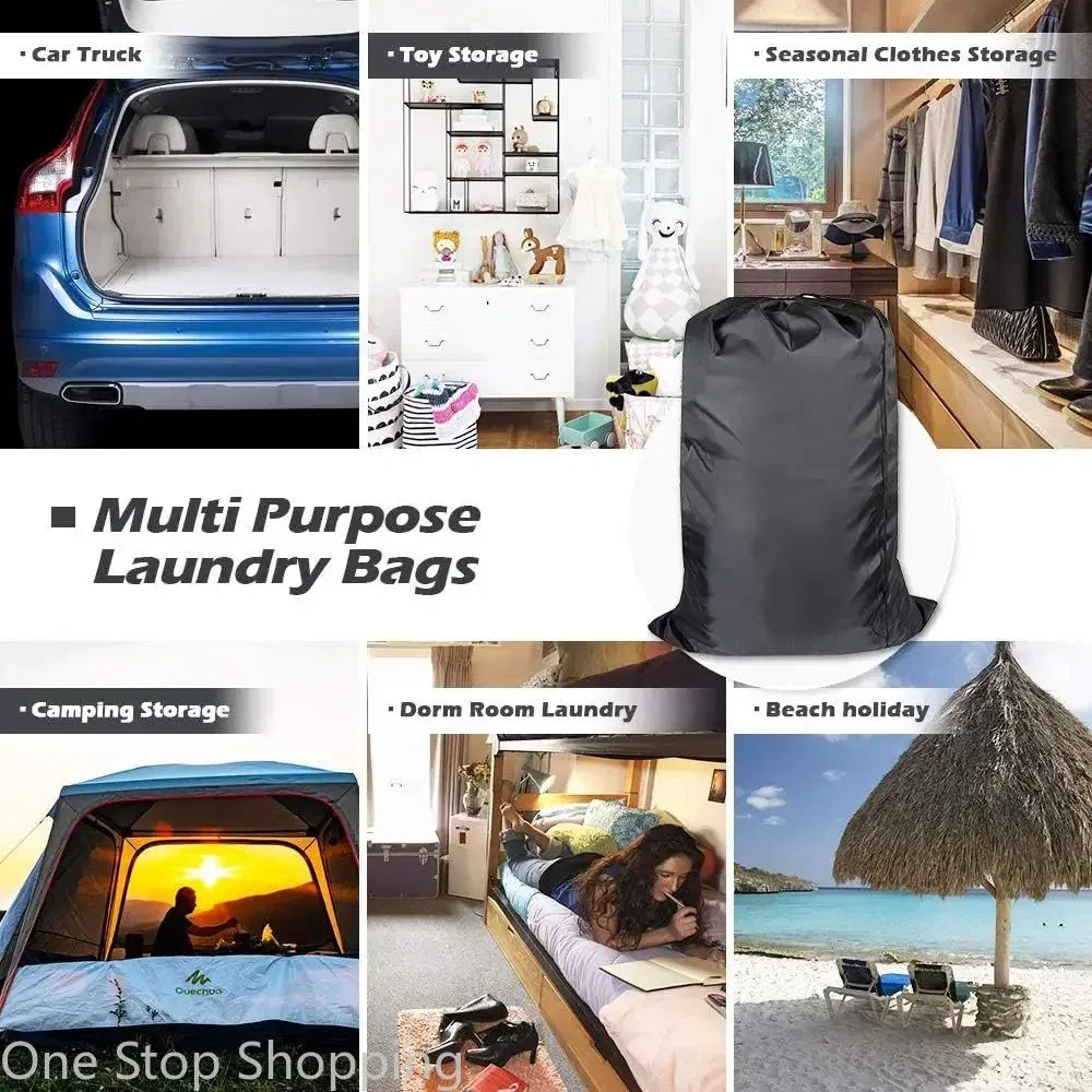 Color: Black, Ships From: China - Extra Large Durable Tear Resistant Laundry Bag Xl Dirty Laundry Organizer With Drawstring Laundry Room And Dorm Room Essentials