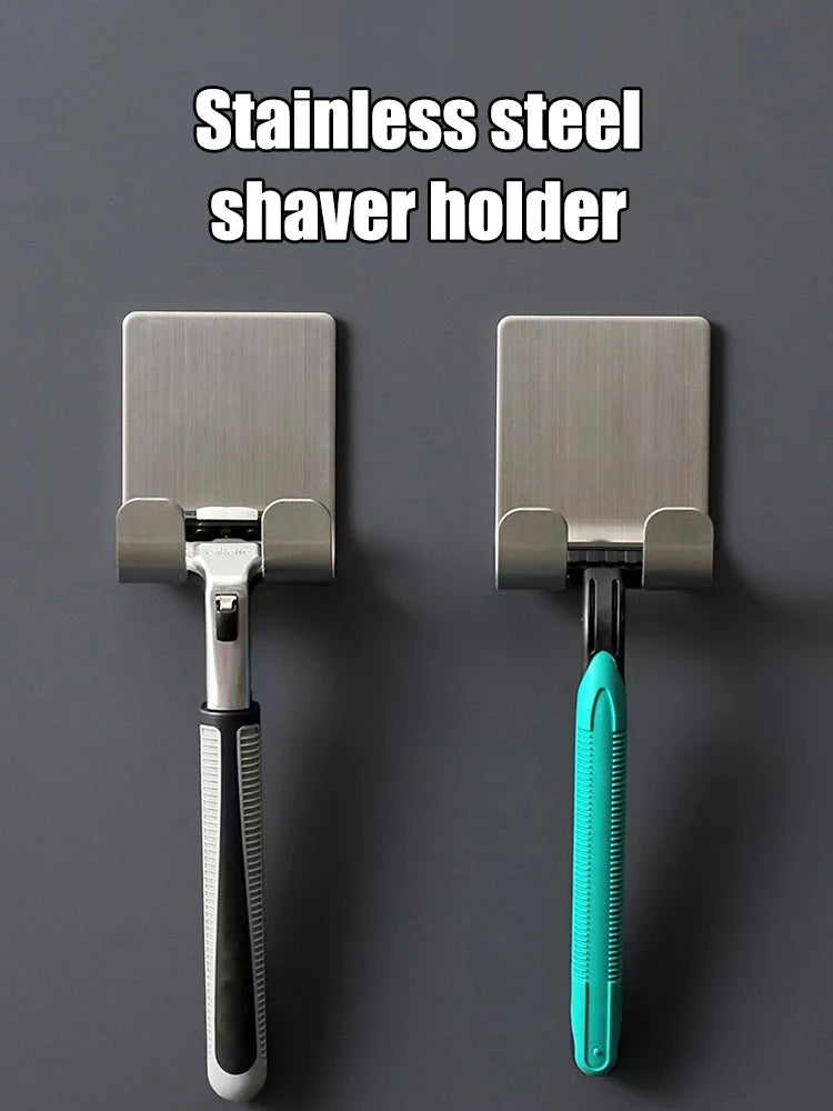 Color: Dark Gray - Punch-free Razor Holder, Storage Hook, Space Aluminum Multi-purpose Bathroom Accessories