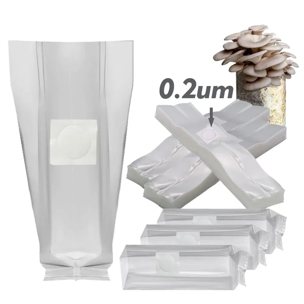 10pcs 0.2um Filter Pp Mushroom Grow Bag High Temp Pre Sealable Spawn Media Grow Substrate Polypropylene Bag Garden Planting Tool