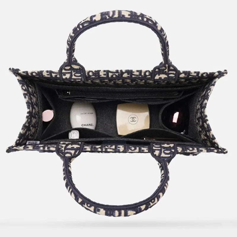 Color: Black, Size: M - Felt Cloth Insert Bag Fits Book Tote Makeup Handbag Organizer Travel Inner Purse Cosmetic Bag Mommy Bag Fit Onthego Tote