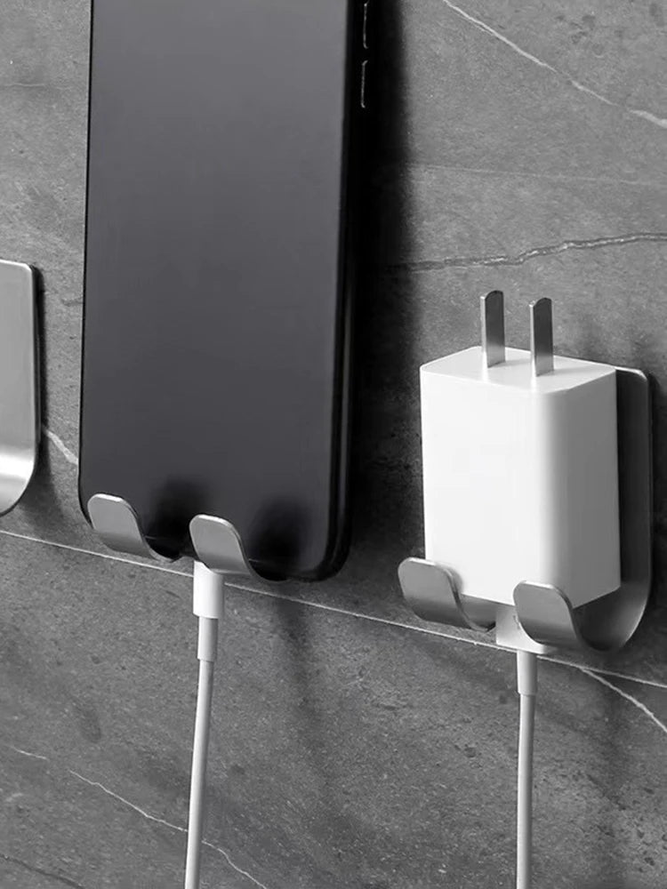 Color: Dark Gray - Punch-free Razor Holder, Storage Hook, Space Aluminum Multi-purpose Bathroom Accessories