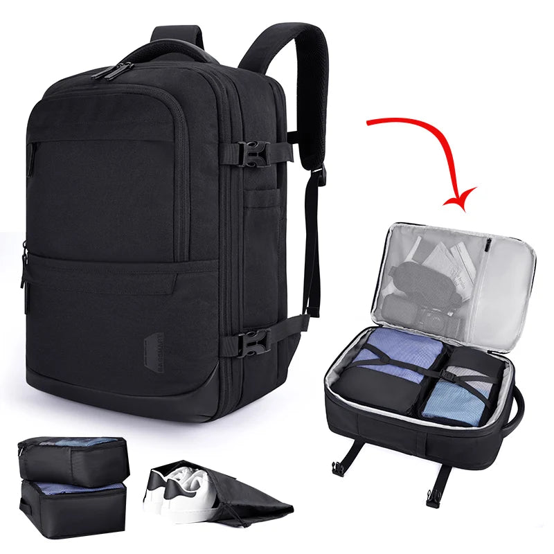 Color: Gray, Size: 12 Inches, Ships From: China - Bagsmart 4pcs Travel Backpack Cabin Carry On Backpack With Packing Cubes 40l Expandable Waterproof Backpacks For Women