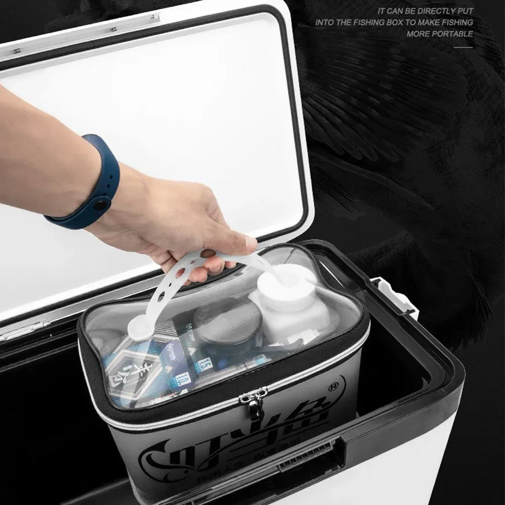 Color: White - Multifunction Eva Fishing Bag Box Folding Live Fish Bucket 4l 6l 10l 14l Water Container Bags Fishing Tackle Tools Storage Case