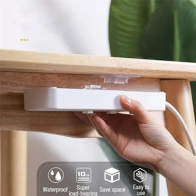 Color: Dark Gray - Double-sided Adhesive Wall Hooks Hanger Strong Transparent Suction Cup Sucker Hooks Kitchen Bathroom Storage Plug Socket Holders