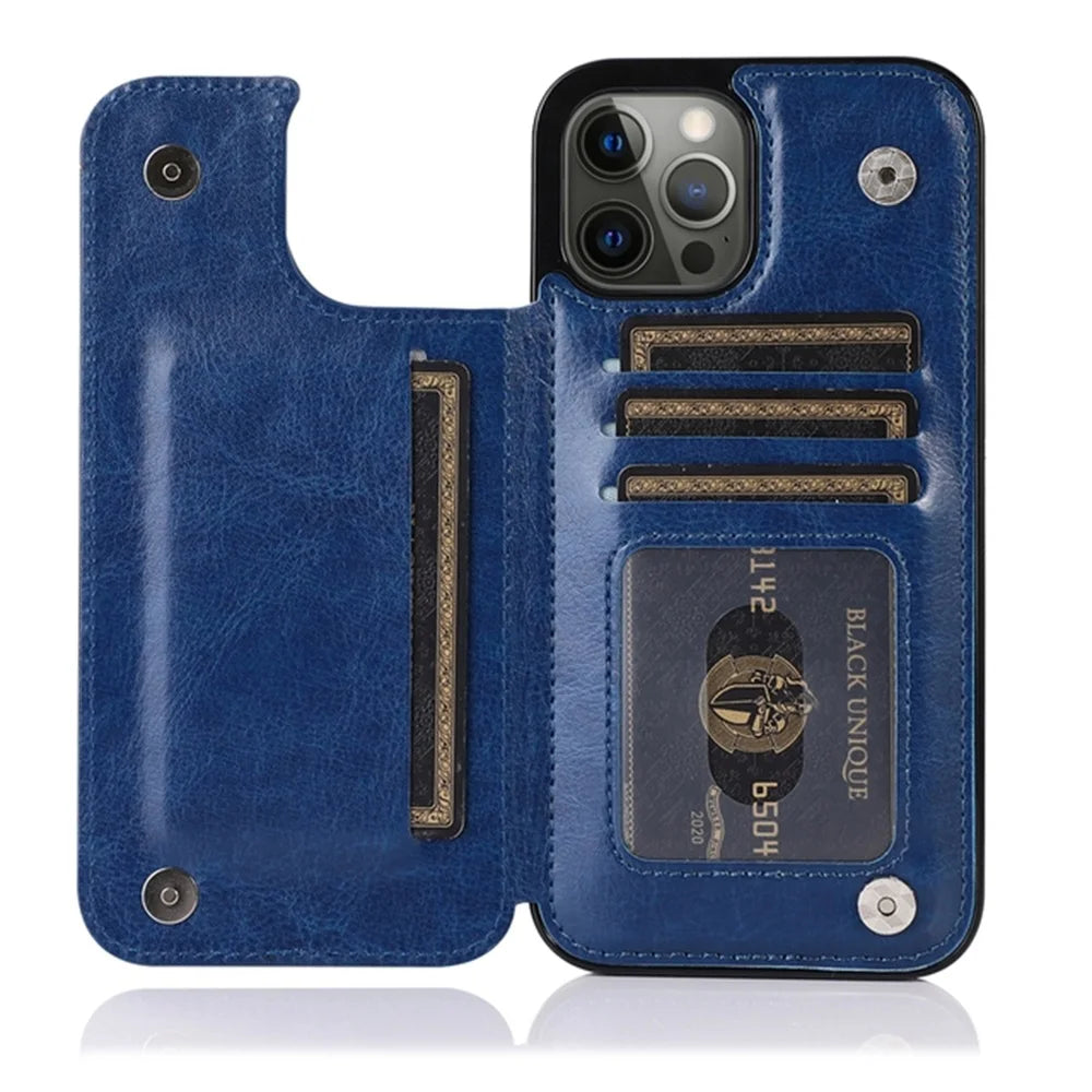 Material: Pe, Color: Pink - Leather Wallet Case For Iphone 15 14 13 12 11 Pro Max Mini Wallet Case Xr X Xs Max 8 7 6s 6 Plus Se 2022 2020 Card Holder Flip