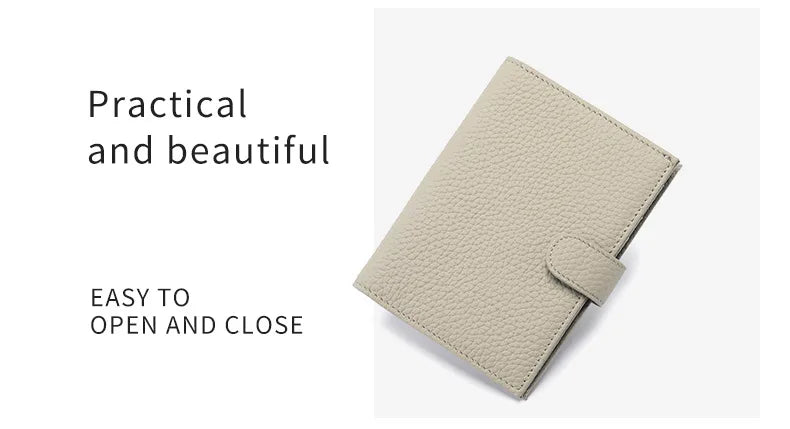Color: Green - Genuine Cow Leather Passport Holder Travel Wallet With Zipper Pocket Card Holder Rfid Blocking Bifold Wallet For Men And Women