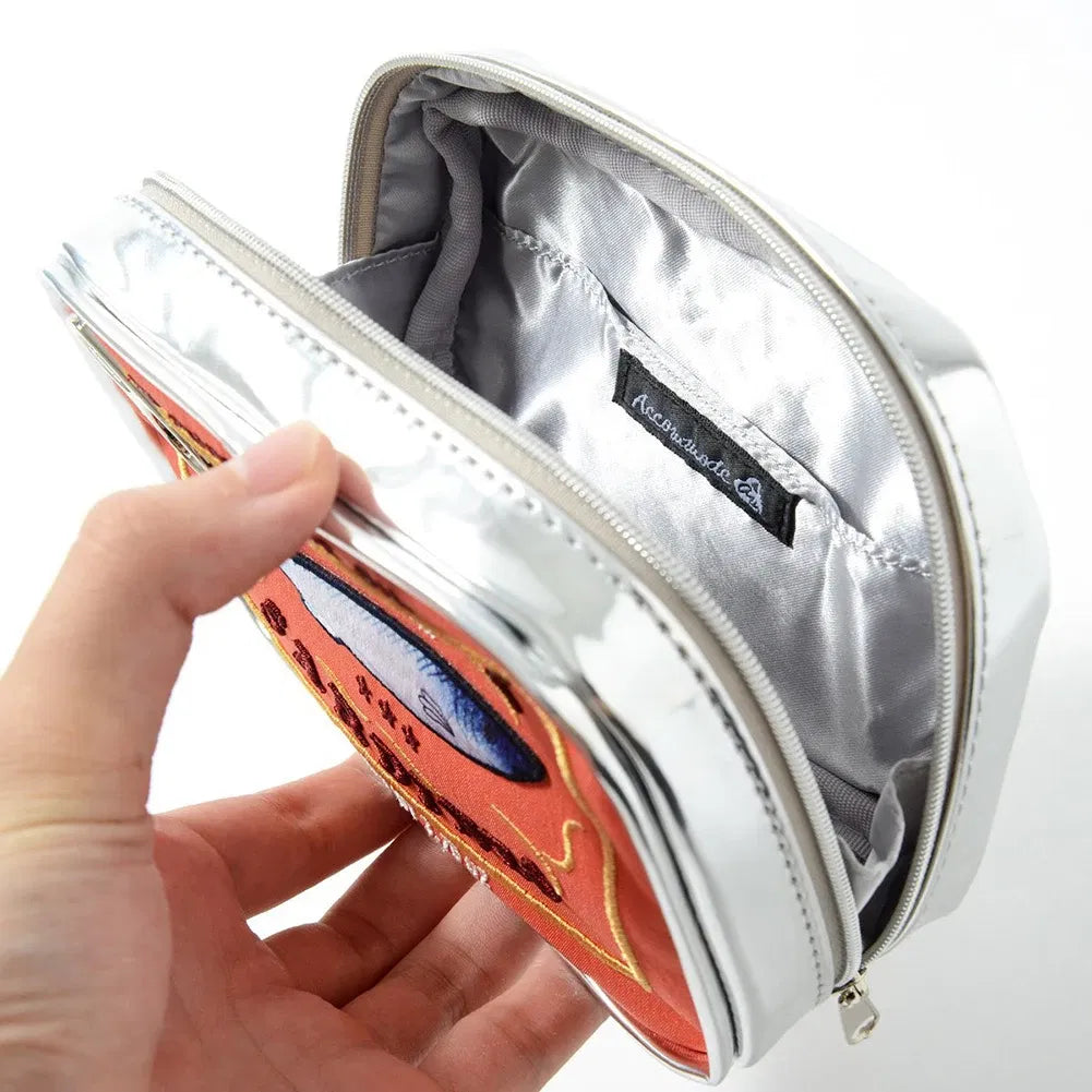 Color: Gray - Canned Sardines Style Bath Travel Bag Cute Toiletry Bag Creative Fashion Women Cosmetic Bag Multi-function For Weekend Vacation