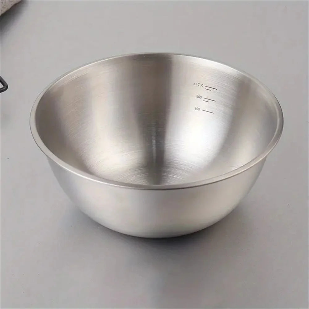 Color: Pink - 1-3 Stainless Steel Bowl Set With Scale For Cooking Baking Food Storage Large Capacity Mixing Bowls For Home Kitchen Essentials